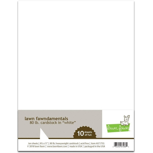 Simon Says Stamp! Lawn Fawn 80 LB WHITE 8.5 x 11 Inch Cardstock LF1753