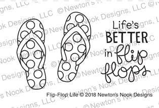 Simon Says Stamp! Newton's Nook Designs FLIP-FLOP LIFE Clear Stamps NN1807S06