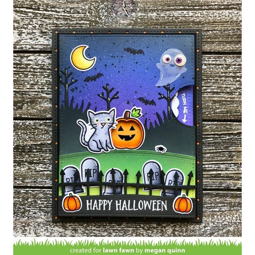 Simon Says Stamp! Lawn Fawn SPOOKY FENCE BORDER Die Cut LF1786