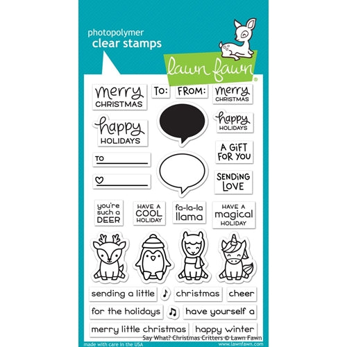 Simon Says Stamp! Lawn Fawn SAY WHAT CHRISTMAS CRITTERS Clear Stamps LF1778