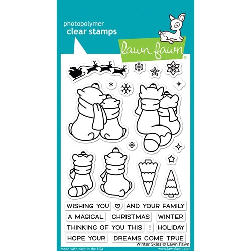 Simon Says Stamp! Lawn Fawn WINTER SKIES Clear Stamps LF1763