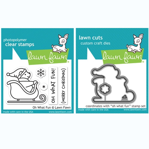 Simon Says Stamp! Lawn Fawn SET OH WHAT FUN Clear Stamps and Dies BLFOWF