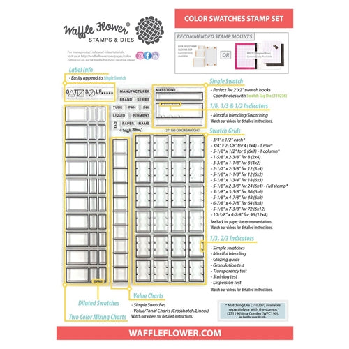 Simon Says Stamp! Waffle Flower COLOR SWATCHES Clear Stamps 271190