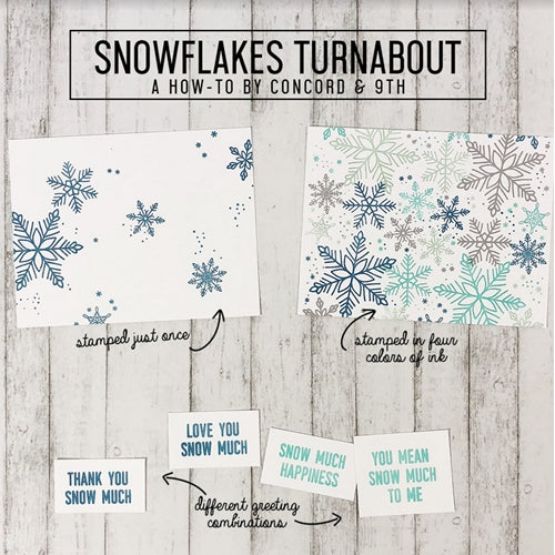 Simon Says Stamp! Concord & 9th SNOWFLAKES TURNABOUT Clear Stamp 10461