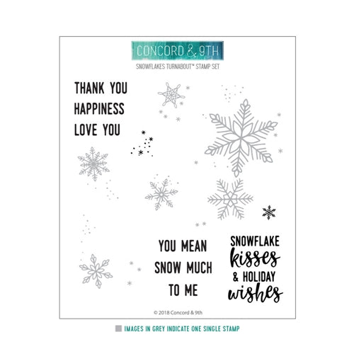 Simon Says Stamp! Concord & 9th SNOWFLAKES TURNABOUT Clear Stamp 10461