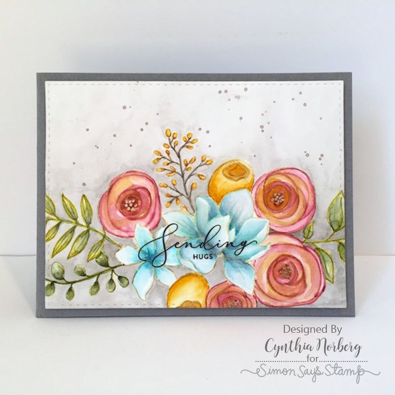 Simon Says Stamp! Simon Says Clear Stamps SKETCHED FLOWERS sss101830