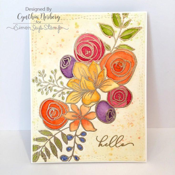 Simon Says Stamp! Simon Says Clear Stamps SKETCHED FLOWERS sss101830