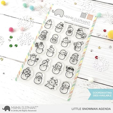 Simon Says Stamp! Mama Elephant Clear Stamps LITTLE SNOWMAN AGENDA