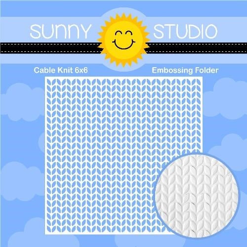 Simon Says Stamp! Sunny Studio CABLE KNIT Embossing Folder SSMB 102