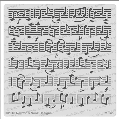 Simon Says Stamp! Newton's Nook Designs MUSIC Stencil NN1810T03