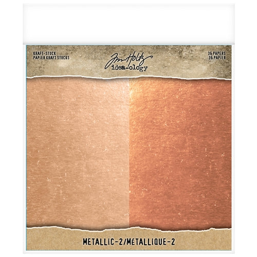 Simon Says Stamp! Tim Holtz Idea-ology 8 x 8 Papers COPPER and ROSE GOLD th93780