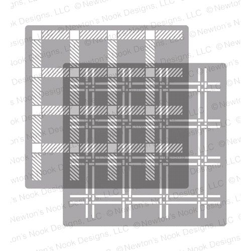 Simon Says Stamp! Newton's Nook Designs PLAID Stencil Set NN1811T02