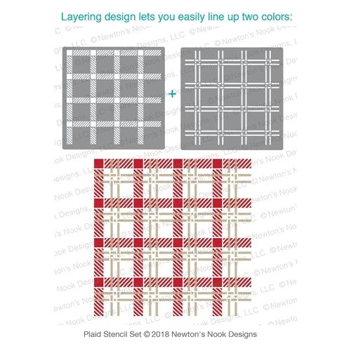 Simon Says Stamp! Newton's Nook Designs PLAID Stencil Set NN1811T02