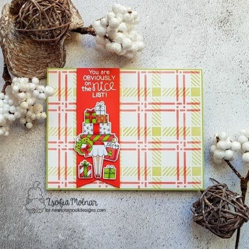Simon Says Stamp! Newton's Nook Designs PLAID Stencil Set NN1811T02