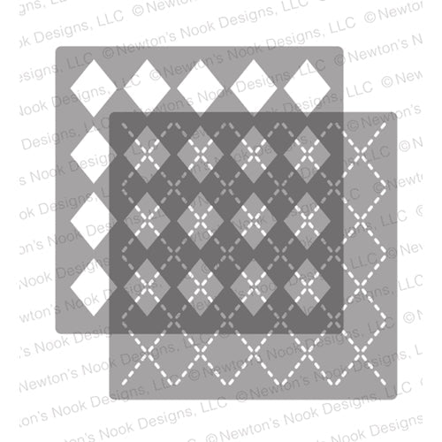 Simon Says Stamp! Newton's Nook Designs ARGYLE Stencil Set NN1811T01