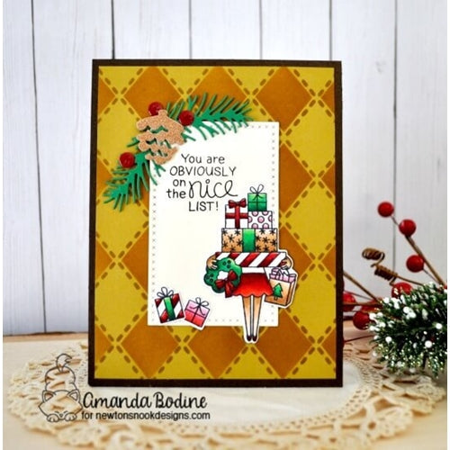Simon Says Stamp! Newton's Nook Designs ARGYLE Stencil Set NN1811T01