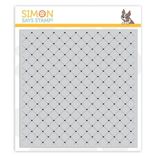 Simon Says Stamp! Simon Says Cling Rubber Stamp QUILTED HEARTS BACKGROUND sss101947