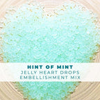 Simon Says Stamp! Trinity Stamps HINT OF MINT JELLY DROP HEARTS Embellishment Box 103512