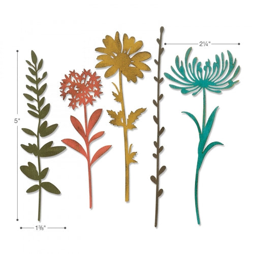 Simon Says Stamp! Tim Holtz Sizzix WILDFLOWER STEMS 1 Thinlits Die 664163