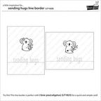 Simon Says Stamp! Lawn Fawn SENDING HUGS LINE BORDER Die Cut LF1828