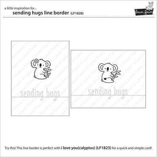 Simon Says Stamp! Lawn Fawn SENDING HUGS LINE BORDER Die Cut LF1828