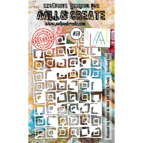 Simon Says Stamp! AALL & Create WEATHERED TILES Stencil 6x4 aal10059
