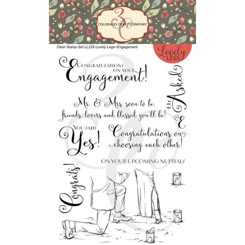 Simon Says Stamp! Colorado Craft Company Lovely Legs ENGAGEMENT Clear Stamps LL226