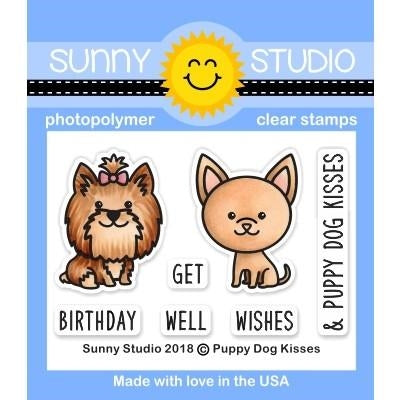Simon Says Stamp! Sunny Studio PUPPY DOG KISSES Clear Stamps SSCL 224