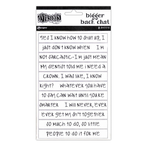Simon Says Stamp! Ranger Dylusions WHITE CREATIVE DYARY BIGGER BACK CHAT STICKERS Dyan Reaveley dya65456