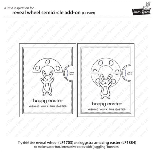 Simon Says Stamp! Lawn Fawn REVEAL WHEEL SEMICIRCLE ADD-ON Die Cut LF1909
