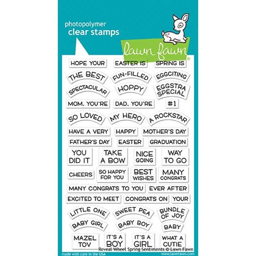 Simon Says Stamp! Lawn Fawn REVEAL WHEEL SPRING SENTIMENTS Clear Stamps LF1900