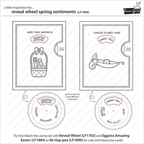 Simon Says Stamp! Lawn Fawn REVEAL WHEEL SPRING SENTIMENTS Clear Stamps LF1900