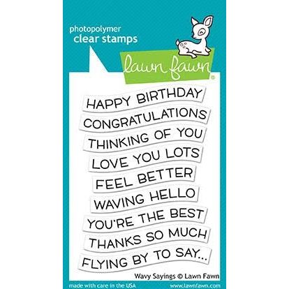Simon Says Stamp! Lawn Fawn WAVY SAYINGS Clear Stamps LF1899