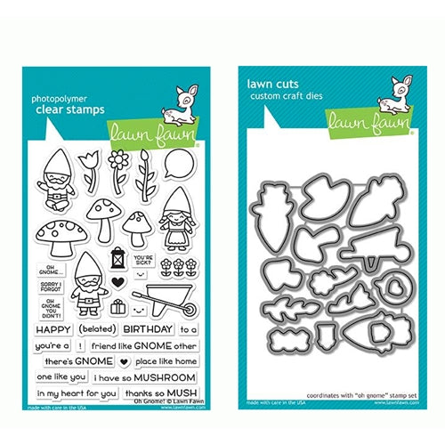 Simon Says Stamp! Lawn Fawn SET OH GNOME! Clear Stamps and Dies LF19OG