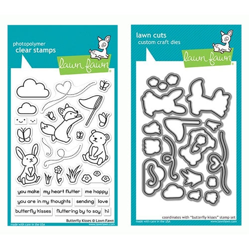 Simon Says Stamp! Lawn Fawn SET BUTTERFLY KISSES Clear Stamps and Dies LF19BK