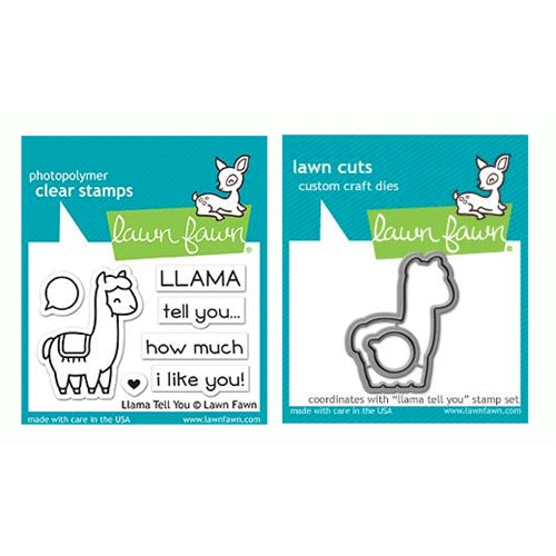 Simon Says Stamp! Lawn Fawn SET LLAMA TELL YOU Clear Stamps and Dies LF19LTY