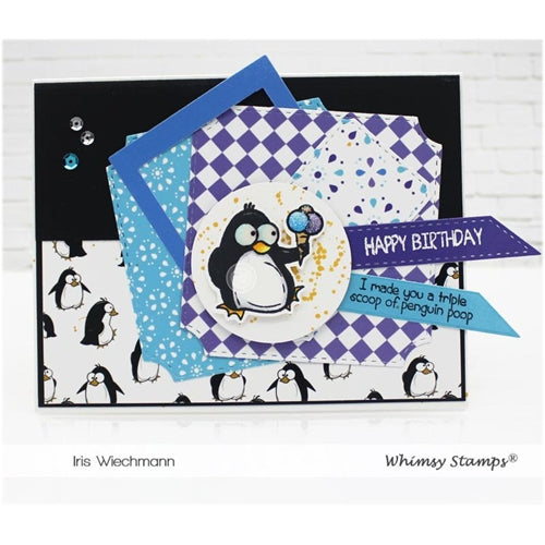 Simon Says Stamp! Whimsy Stamps PENGUIN POOP Clear Stamps CWSD231
