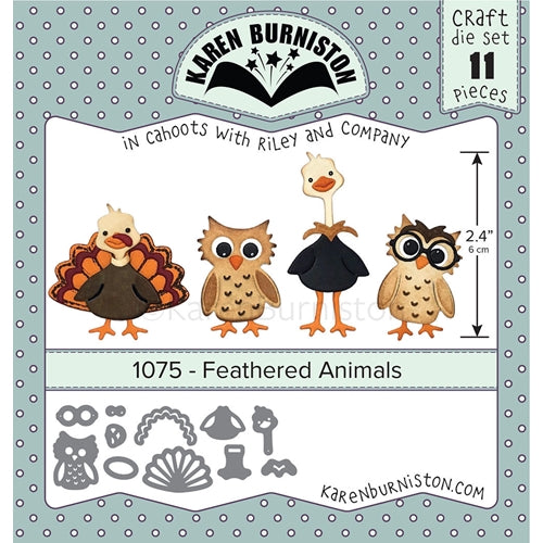 Simon Says Stamp! Karen Burniston FEATHERED ANIMALS Dies 1075
