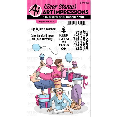 Simon Says Stamp! Art Impressions YOGA Girlfriends Clear Stamps 5109