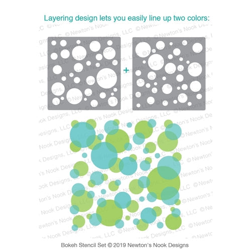 Simon Says Stamp! Newton's Nook Designs BOKEH Stencils NN1902T02