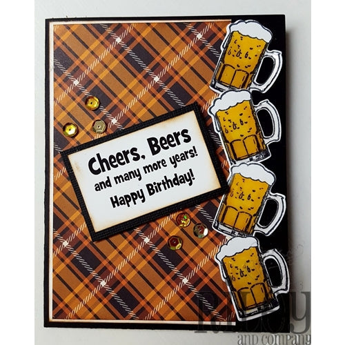 Simon Says Stamp! Riley And Company Funny Bones CHEERS BEERS Cling Stamp RWD 664