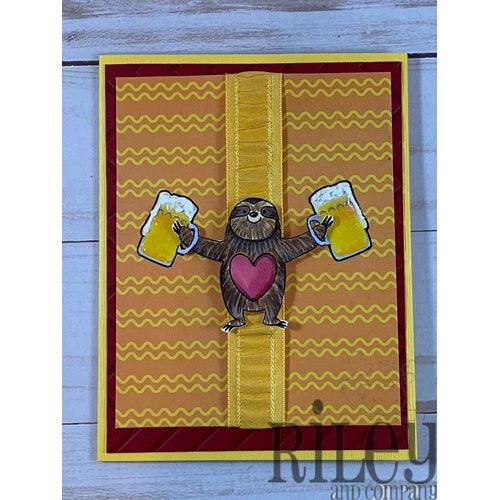 Simon Says Stamp! Riley And Company Funny Bones CHEERS BEERS Cling Stamp RWD 664