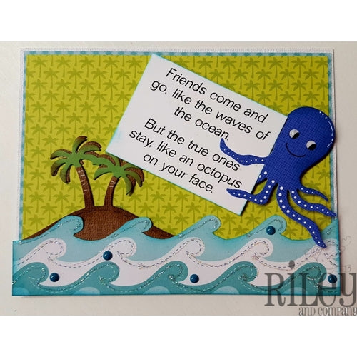 Simon Says Stamp! Riley And Company Funny Bones FRIENDS COME IN WAVES Cling Stamp RWD 693