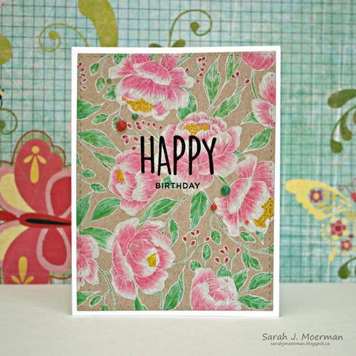 Simon Says Stamp! Simon Says Cling Rubber Stamp PRETTY PEONIES BACKGROUND sss101961 | color-code:ALT6