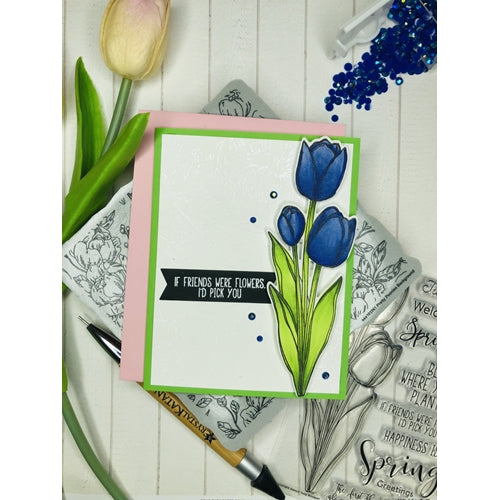 Simon Says Stamp! Simon Says Clear Stamps SKETCH TULIP BOUQUET sss101959 | color-code:ALT2