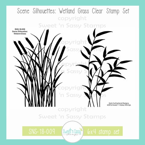 Simon Says Stamp! Sweet 'N Sassy SCENE SILHOUETTES WETLAND GRASS Clear Stamp Set sns-18-009