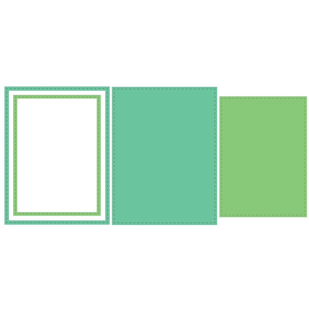 PinkFresh Studio STITCHED RECTANGLES Essentials Die Set pf001es