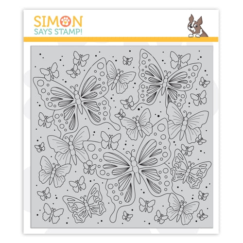 Simon Says Stamp! Simon Says Cling Rubber Stamp OUTLINE BUTTERFLIES sss101976
