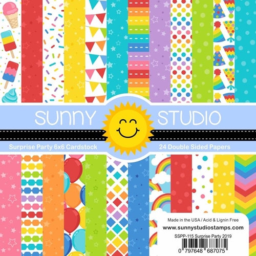 Simon Says Stamp! Sunny Studio SURPRISE PARTY Paper Pad SSPP 115
