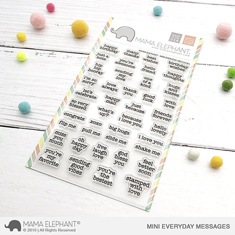 Simon Says Stamp! Mama Elephant Clear Stamps MINI EVERYDAY MESSAGES